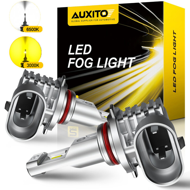 AUXITO 2x2000lm H8 H11 H16JP H10 żarówka LED światła przeciwmgielne Canbus bez błędu 6500K biały 3000K złoty DRL lampa samochodowa do jazdy dziennej 12V