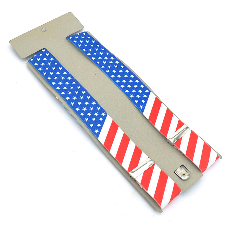 Amerika Serikat Bendera Amerika Serikat Suspender Pria Set Dasi 3.5Cm Kawat Gigi Bow Tie Pernikahan Tali Ikat Celana Pemegang Gallus Hadiah untuk Celana Panjang