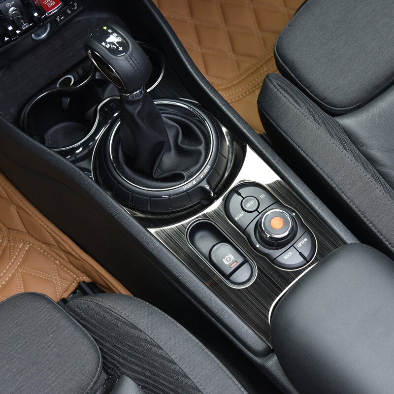 เกียร์เกียร์รถ Shift Panel Cover Central Control สติกเกอร์ตกแต่งสำหรับ BMW MINI Cooper S JCW F54 Clubman รถจัดแต่งทรงผมอุปกรณ์เสริม2Pcs