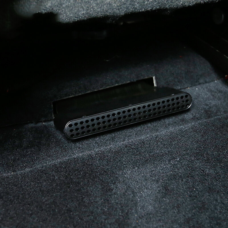อุปกรณ์จัดแต่งทรงผม2Pcs ABS สีดำที่นั่งภายใต้ Outlet ฝุ่นสำหรับ Jaguar XE 2015-2019