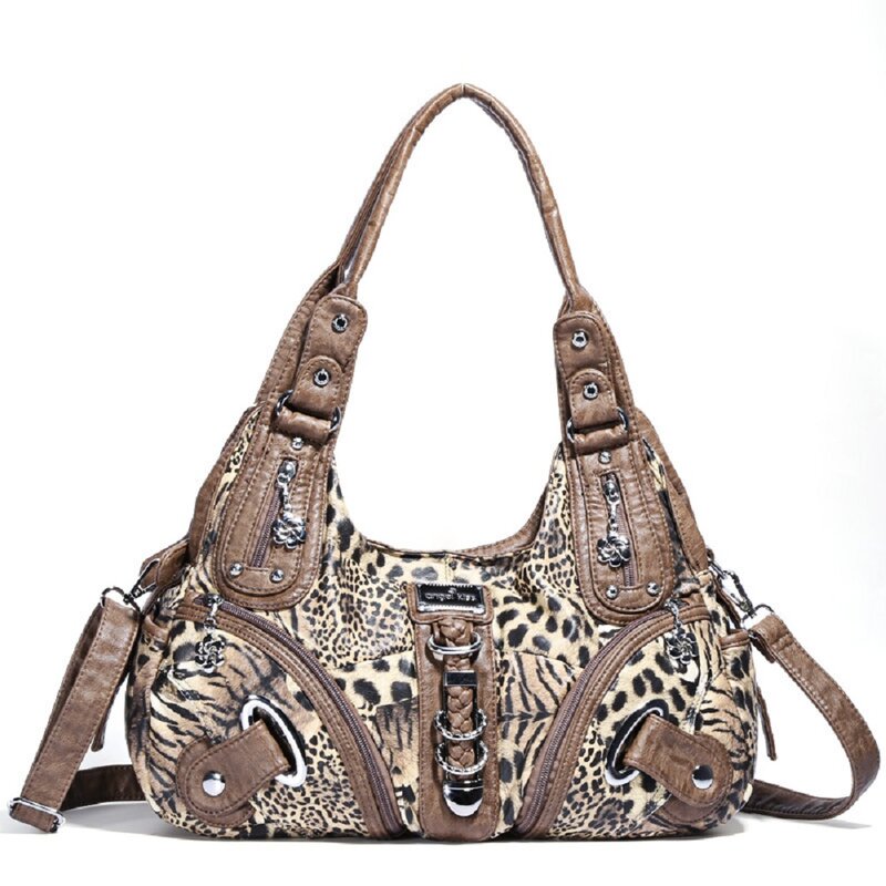 Angelkiss , женские сумки , леопардовая сумка , сумка с верхней ручкой, модная сумка , сумка на плечо, сумка -тоут, вместительная сумка , большой кошелек