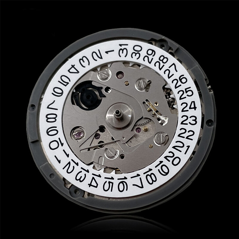 طقم استبدال ساعة أوتوماتيكية يابانية ، حركة فاخرة ، علامة تجارية بأجزاء تاريخ سوداء ، دقة عالية ، NH35 ، NH35A