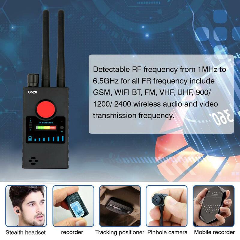 Detektor kamera tersembunyi Anti mata-mata, pemindai Bug IR nirkabel RF deteksi sinyal perangkat GSM pelacak lokasi GPS G528
