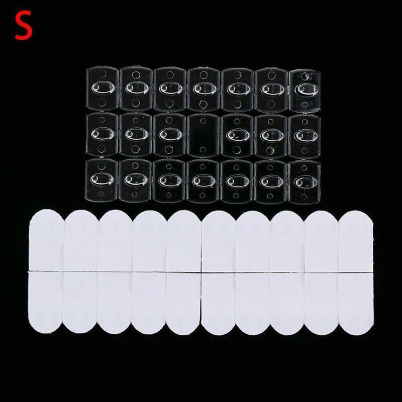 20/6PCS Wall Transparent Removable Hook Strong Seemless Cable Clamp Adhesive Hook Rack Bathroom Kitchen Towel Key Hanger
