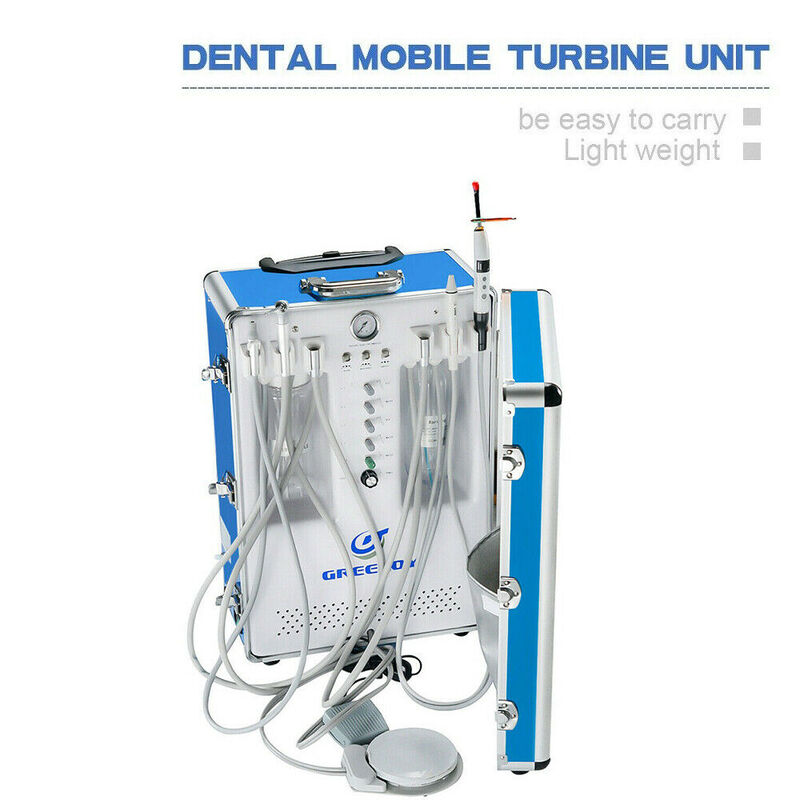 Portable Dental Unit+Suction + Air Compressor +Scaler+Curing Light 206S