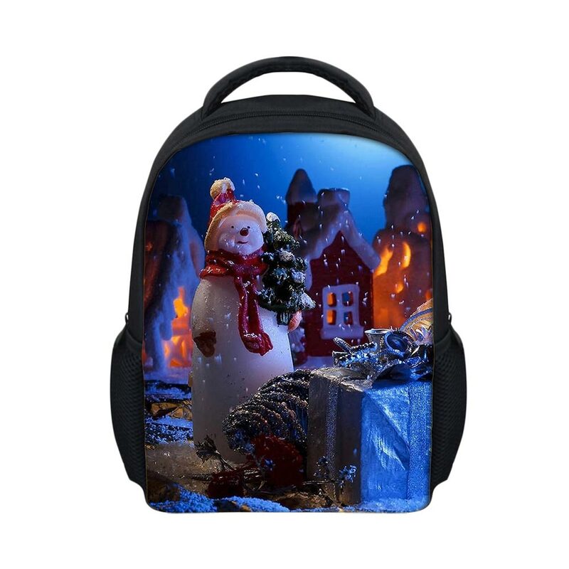 3d feliz natal impressão mochila portátil para crianças meninos adolescentes mochilas meninas saco de escola estudantes mochila