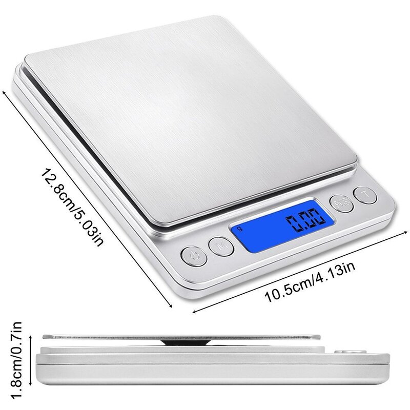 Báscula electrónica Digital LCD de precisión para cocina, balanza de equilibrio de peso con batería de litio para hornear té, 3kg/0,1 500g/0,01