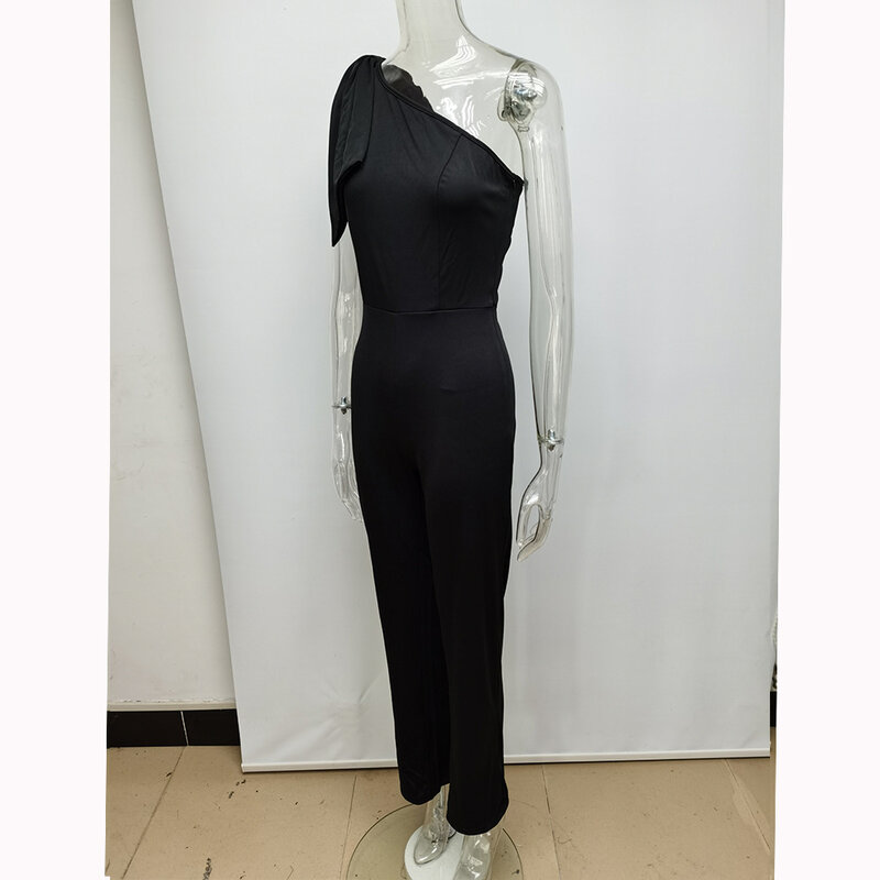 2020 moda kobiety Bodycon kombinezony pajacyki czarny jedno ramię wieczór klub Playsuit Casual Sexy kobiety Jogging garnitury A2965
