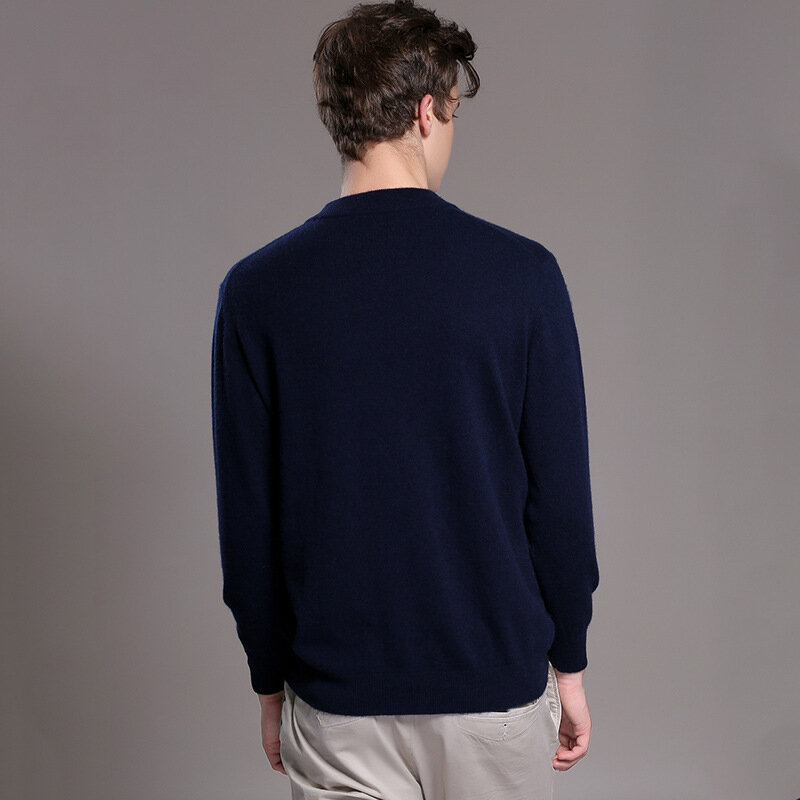 MRMT 2024 брендовый мужской кашемировый свитер, пуловер, однотонный пуловер для мужчин, полувысокий воротник, Базовый теплый свитер