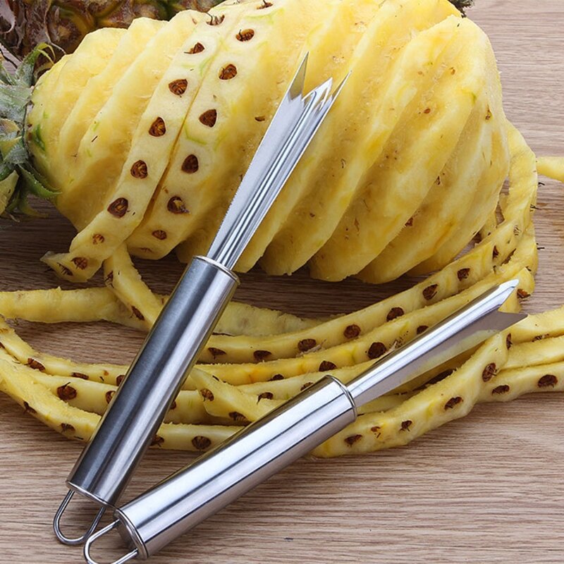 Aço inoxidável abacaxi descascador removedor de frutas cortador de olho ferramentas de cozinha a0nc