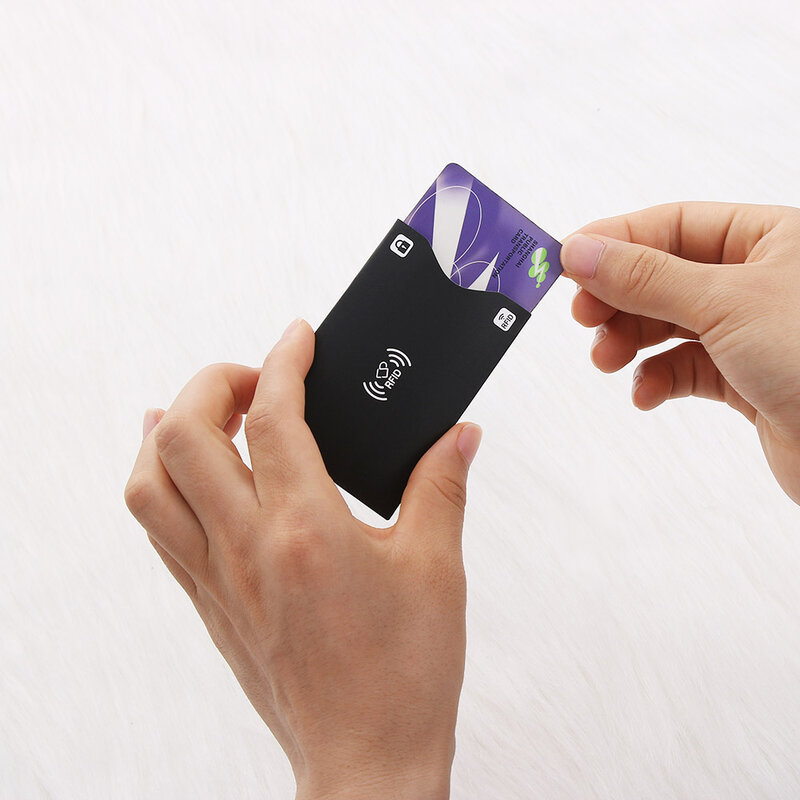 Anti-ladrão de alumínio RFID Card Holder, Bank Blocking Wallet, Protect Case, Credit Cards Case, Safety Reader Smart Shield, Novo, 2pcs