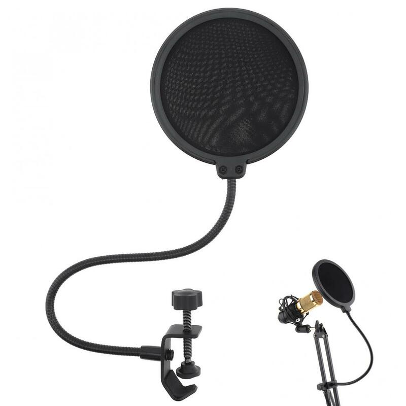 100mm 155mm diameter Double Layer Studio Microphone Wind Screen Mask Mic Pop Filter Shield for Speaking Studio Singing Recording