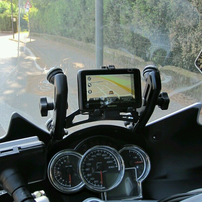 กระจกโทรศัพท์ขาตั้งผู้ถือโทรศัพท์ GPS Navigaton แผ่นวงเล็บสมาร์ทโทรศัพท์สนับสนุนสำหรับ GUZZI NORGE 1200 GT STELVIO NTX 1200