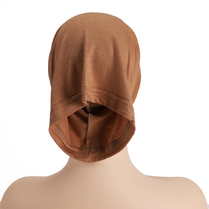 Hijab musulmán clásico para mujer, Jersey elástico, gorro de tubo de algodón, chal inferior, pañuelo para la cabeza, capó, 25 colores, talla única