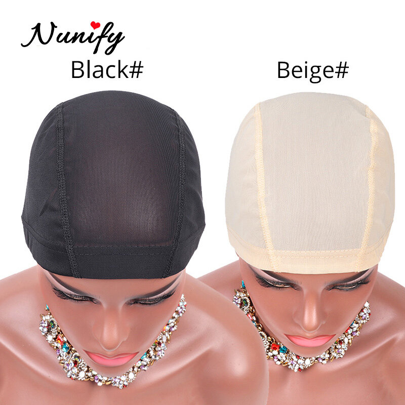 Nunify S/M/L Spandex Mesh Dome Wig Topi Lebih Mudah Menjahit Di Rambut Merenggang Tenun Cap Tenun Wig topi Merenggang Hairpiece