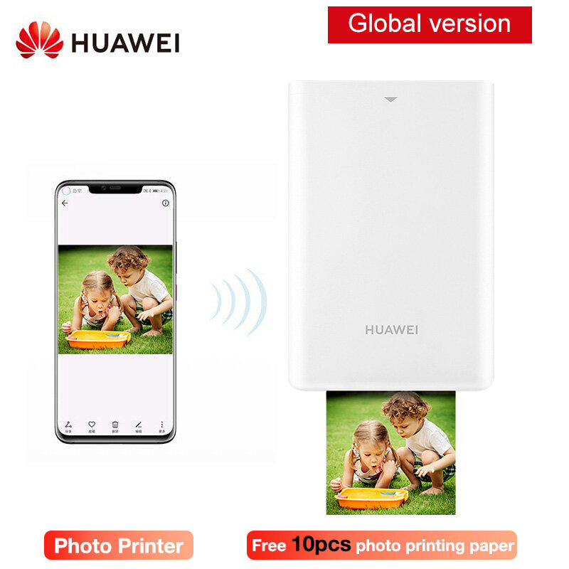 Huawei original cv80 mini impressoras de fotos, diy, para telefone inteligente, bluetooth 4.1 300dpi hd, fotos, bolso, ar, foto portátil impressora industrial,