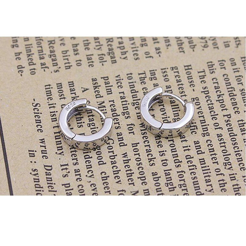pendientes  925 Sterling Silver Smooth Surface Stud Earrings For Women Men brincos oorbellen boucle d'oreille S-E15