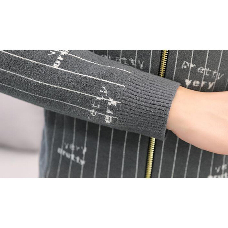 Suéter con cremallera para hombre, Chaqueta de punto con letras y rayas, estilo coreano, M102, novedad de otoño e invierno, 2022