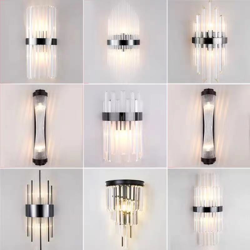 Licht Luxe Kristal Wandlamp Nordic Woonkamer Tv Achtergrond Muur Gang Slaapkamer Bedlampje Moderne Minimalistische Wandlamp