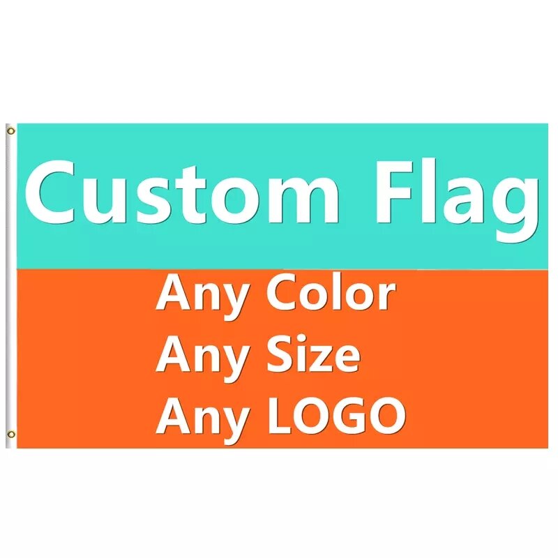 Custom Digital Print 2x 3ft/3x 5ft/ 4x6ft Een Logo 100D Polyester Outdoor Sport Parade Thuis Decoratie