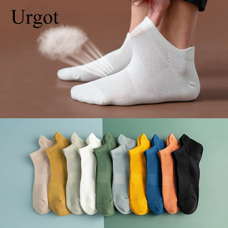5 pares de algodão homem meias curtas moda respirável homens tornozelo meias confortáveis cor sólida casual masculino rua moda