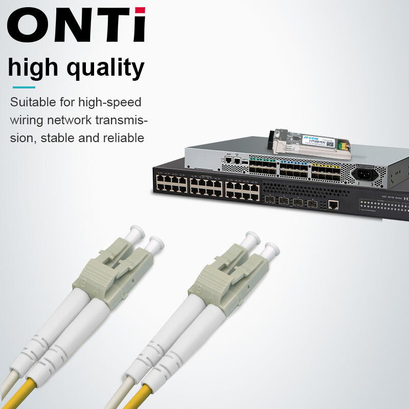 ONTi OM4 10 Gigabit Multimode สายไฟเบอร์ออปติก1-100M 50/125 2.00มม.10/40/100Gbps 2 Core Duplex ไฟเบอร์จัมเปอร์ Pigtail