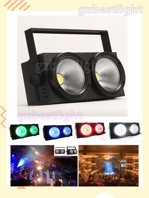 Cegador LED COB de 2x100W, iluminación de escenario colorida, 4 en 1, luces de fiesta y baile, 4 opciones de Control con enchufe europeo o estadounidense
