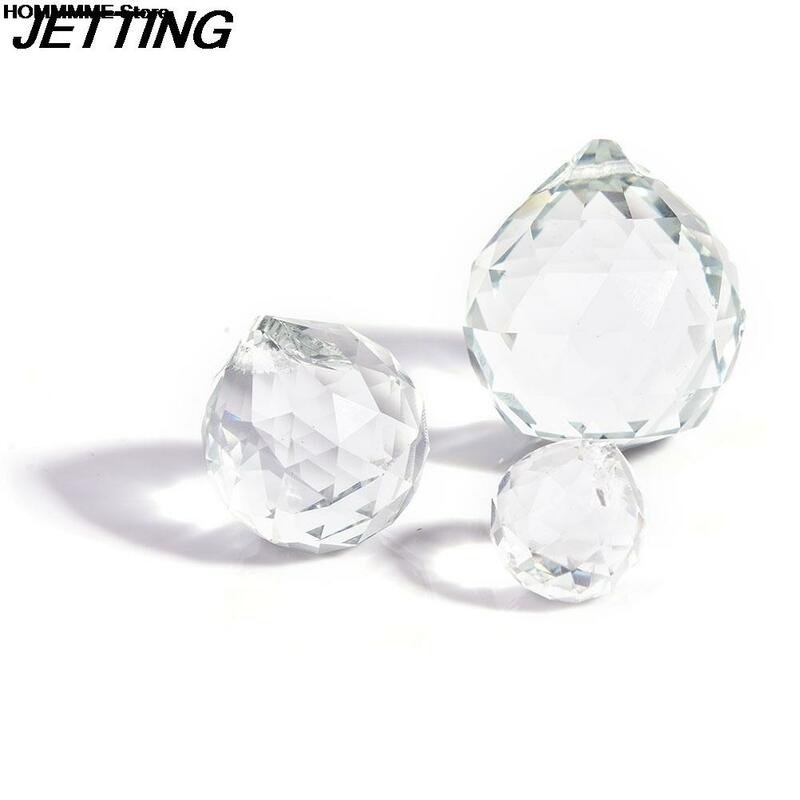 20/30/40mm Clear Crystal Ball Prism Faceted Glass Chandelier Crystal Parts Hanging Pendant Lighting Ball Suncatcher Home Decor