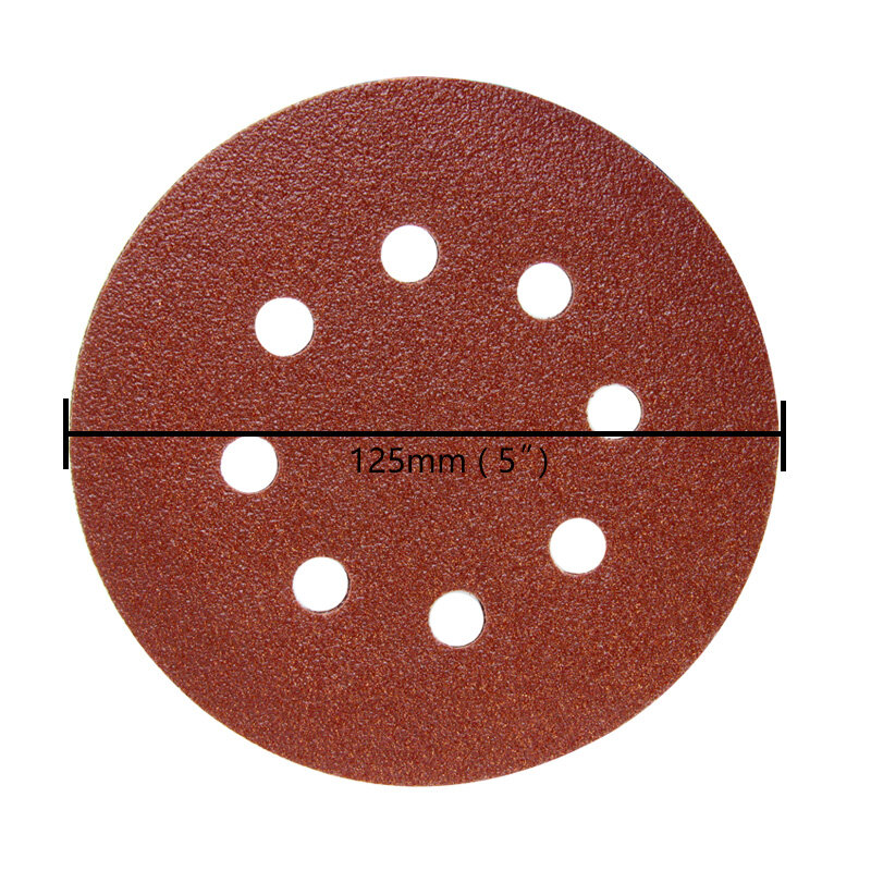 TASP-25 piezas Papel de lija de 125 mm, 8 agujeros hojas de lija para Lijadora Excéntrica (grano 60/80/120/180/240/320/400/600/1200/1500)