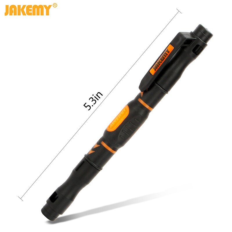 Jakemyポータブル3 in 1ダブルヘッドビットドライバーペン、磁気双方向スロットおよびフィリップスビットdiy修理ツールキット