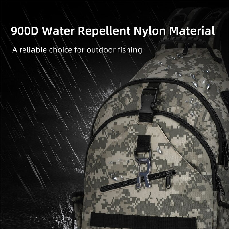 RUNCL 2 w 1 sprzęt wędkarski torba na ramię typu Sling 840D 900D Nylon wodoodporny plecaki plecak Camping piesze wycieczki Trekking wędkowanie