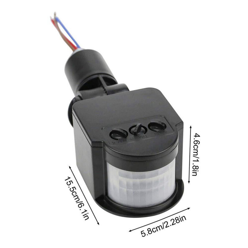LED Sensor Gerak 85-220V Otomatis Inframerah PIR Detektor Gerakan Dinding Mount Timer Luar Ruangan 220 Volt Sensor Lampu Saklar