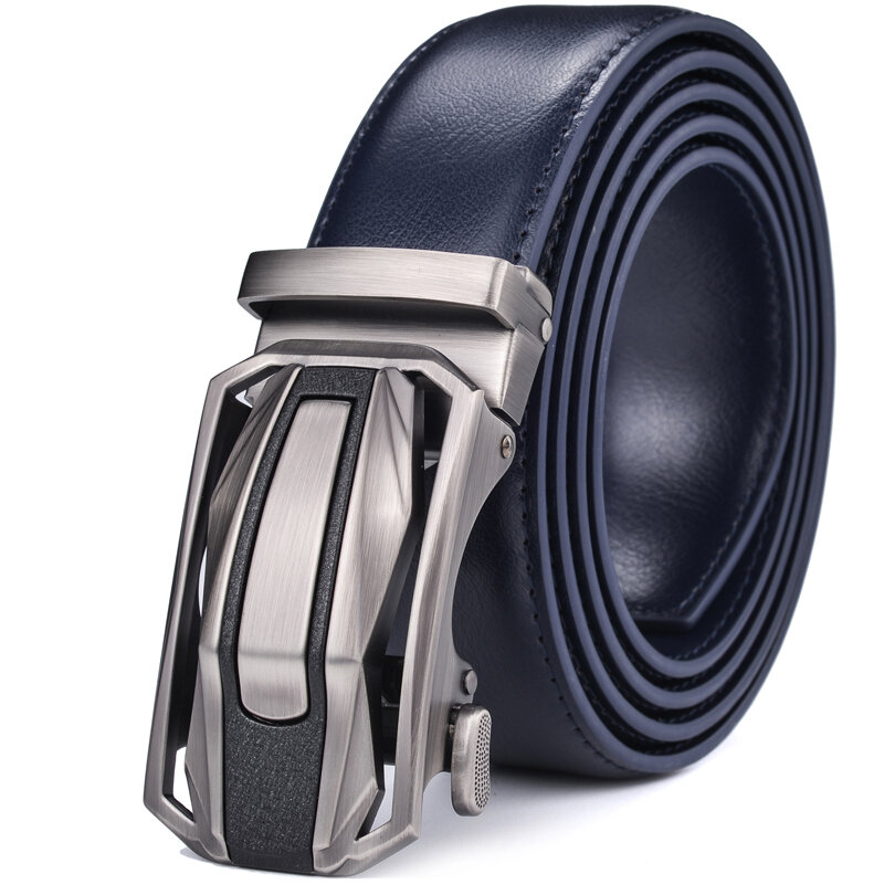 Ratchet Dress Genuine Leather Belts for Men with Automatic Buckle