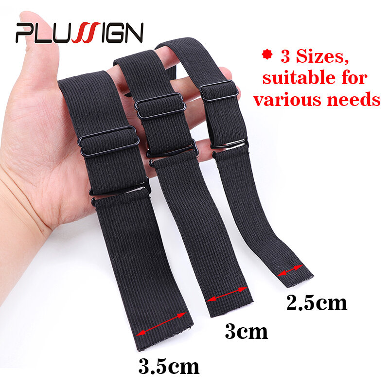 Plussign-banda elástica ajustable para pelucas, accesorio de Material fijo para coser pelucas negras, 5 piezas, 2,5 Cm, 3Cm, 3,5 Cm de ancho