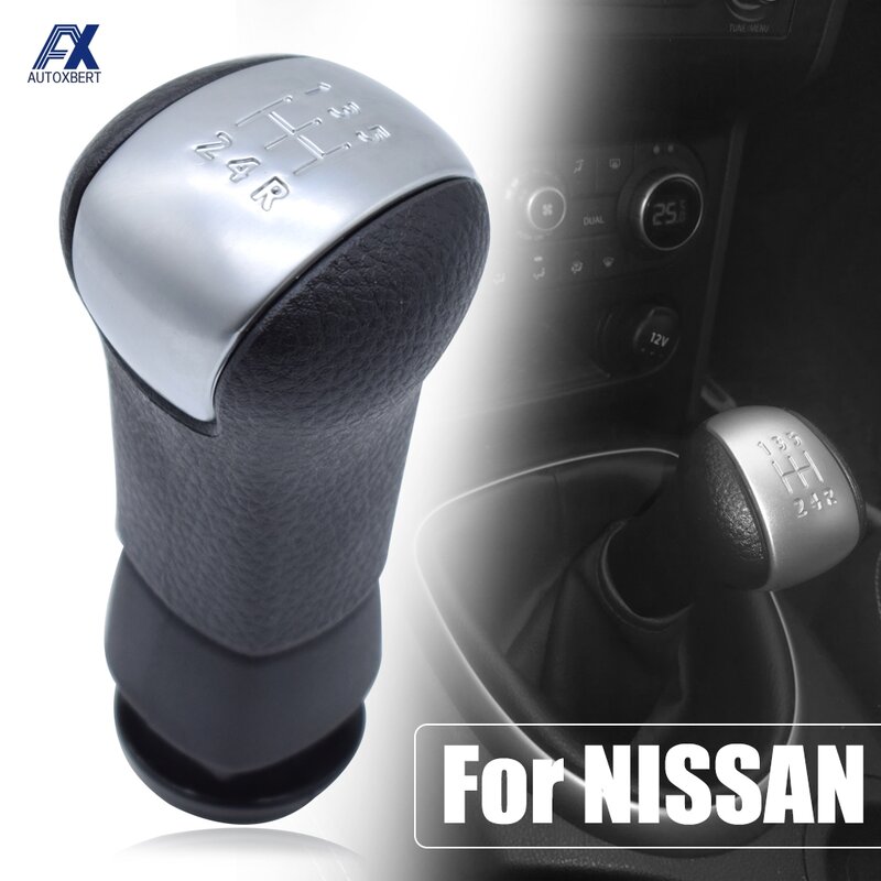 Perilla de palanca de marchas Manual de 5 velocidades para NISSAN QASHQAI NJ10 + 2 x-trail 2008-2013, accesorio de estilo de coche