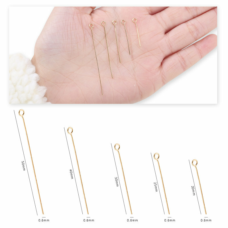 50PCS/100PCS Stainless Steel Eye Head Pins Gold Color Beads Needle Connector For Jewelry Making DIY Accessories Supplies