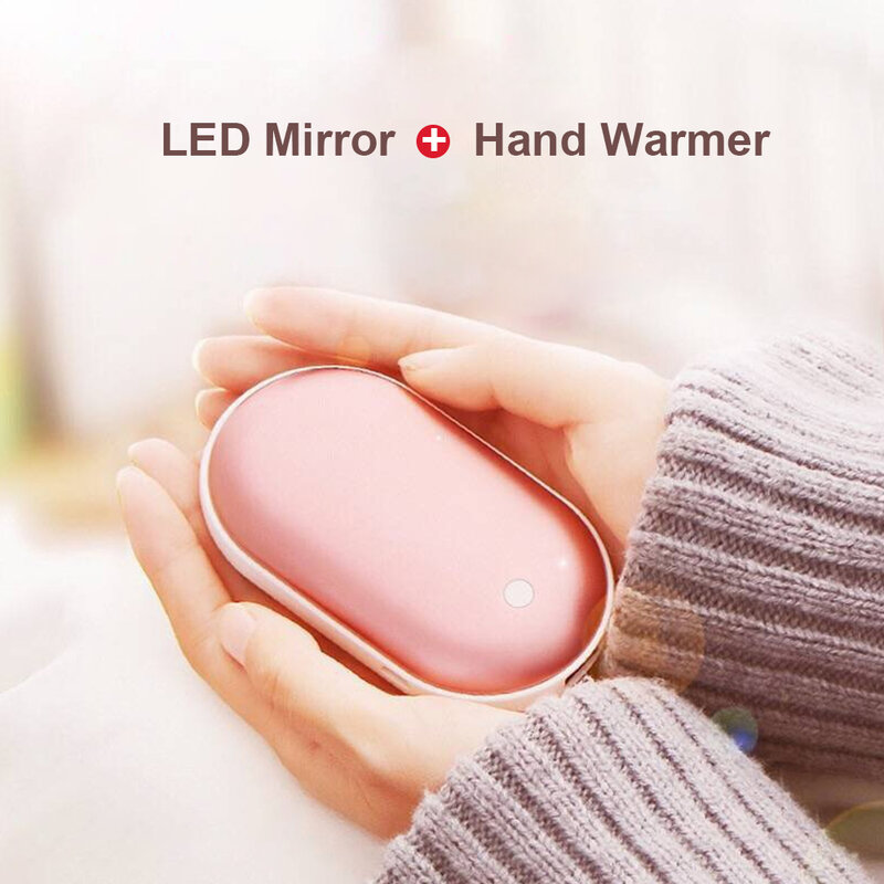 5200mAh USB Rechargeable Electric Hand Warmer Winter  Double-Side Heating Mini 5V Long- Pocket Power Bank 2 In 1