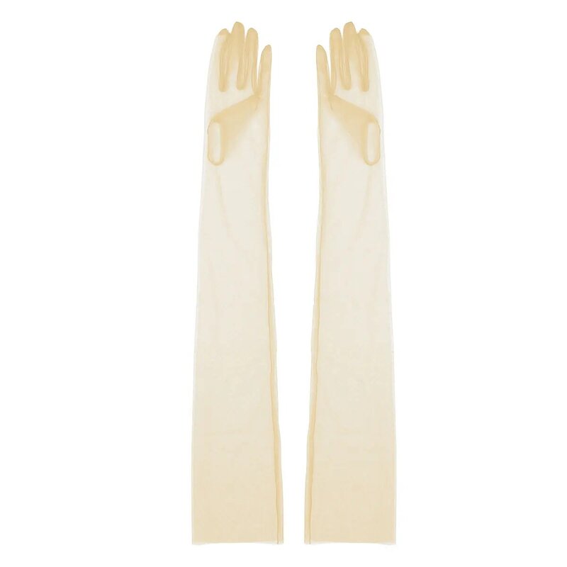 YiZYiF seksowne rękawiczki damskie gładkie Sheer Seamles długie rękawiczki rękawiczki do ochrony przed słońcem rękawiczki panny młodej bezszwowe przepuszczalne rękawiczki