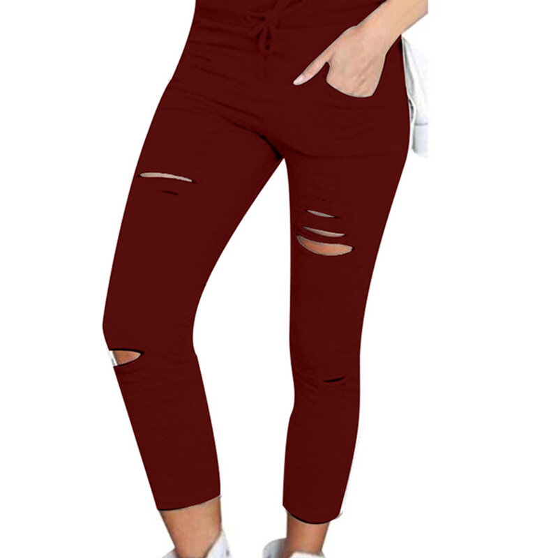 Legginsy 2019 w nowym stylu moda damska solidne legginsy Fitness do kostek Stretch legginsy z wysokim stanem