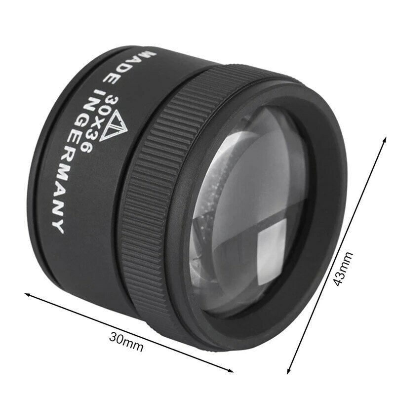 Draagbare Handheld Lichtgewicht 30X Vergrootglas Optische Lens Sieraden Beoordeling Vergrootglas Loupe Voor Coin Postzegels Horloge Reparatie
