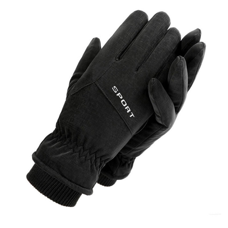 Winter Man Keep Warm Touch Screen Plus Velvet Thicken Fashion Outdoor Sports Windproof Cycling Drive Ski Non-Slip Mittens Gloves