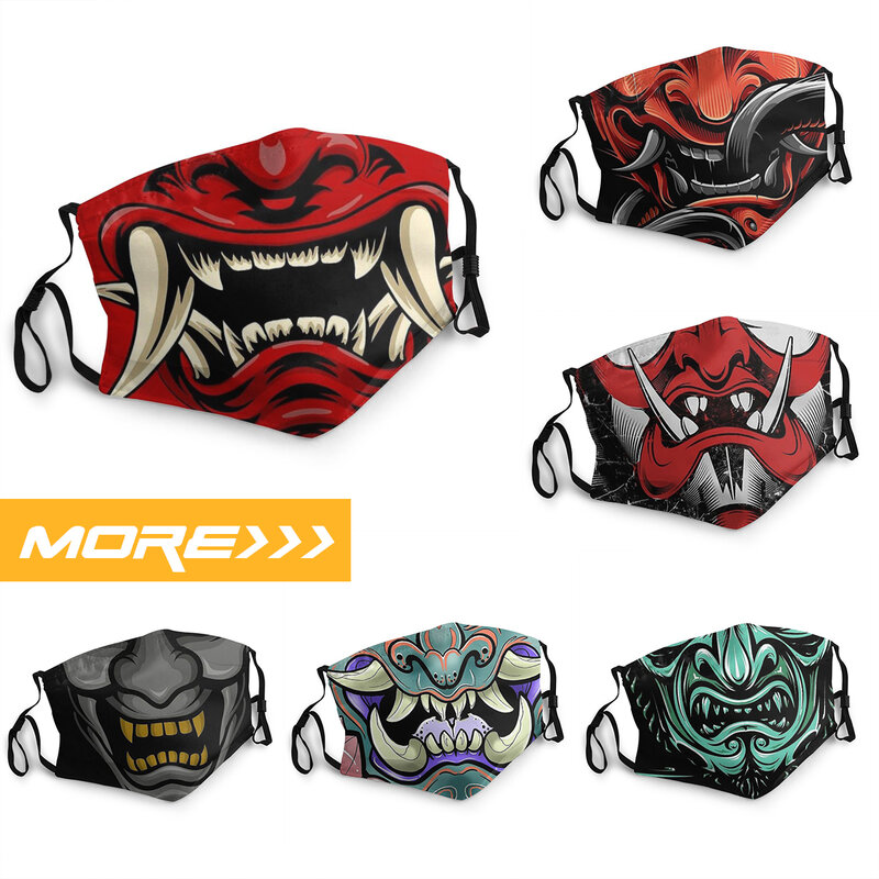 Mascarilla Masque Facial Mask Hanya Masks Fation Oni Japan Samurai Demon Mouth Mask Anti Dustproof Mask