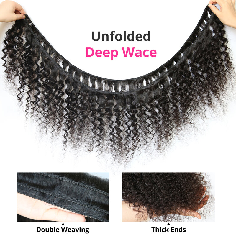 Cexxy 1 3 4 Bundels 30 32 40 Inch Losse Deep Wave Brazilian Hair Weave Bundels Krullend Bundel Water Rauw Maagdelijk Menselijk Haar Bundels