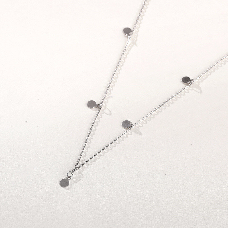 Inzatt-colar de prata esterlina 925 feminino, gargantilha redonda geométrica, jóias finas minimalistas, acessórios fofos, 2019