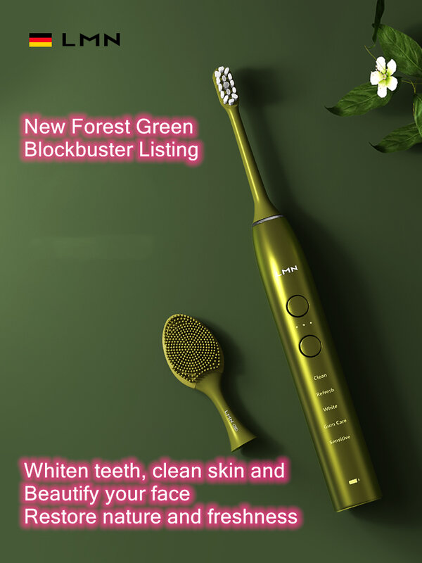 LMN L3 Sonic Electric Toothbrush Ultrasonic Tooth Brush Rechargeable Brush Teeth Cleaner Adult Electric Toothbrush(K2)