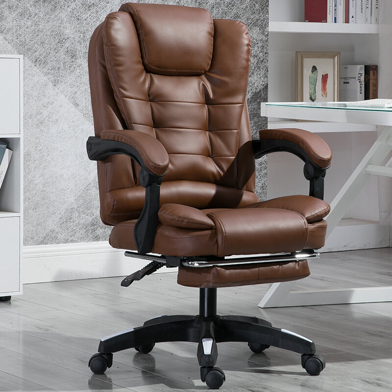 Компьютерное игровое кресло, вращающееся кресло для отдыха и массажа, подставка для ног, регулируемое поворотное кожаное массажное кресло руководителя