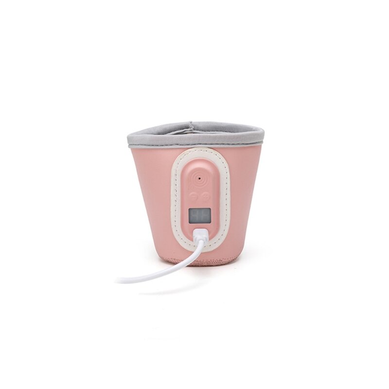 Calentador portátil de biberones para bebé, cubierta de calefacción para biberones, termostato de aislamiento para alimentos, USB 2023