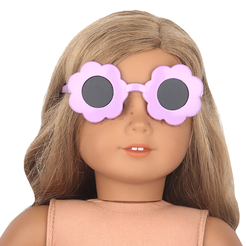 Gafas de sol para muñecas americanas de 18 pulgadas, gafas de viaje para fiesta en la playa para bebés recién nacidos de 43cm, regalo de juguete para niñas DIY