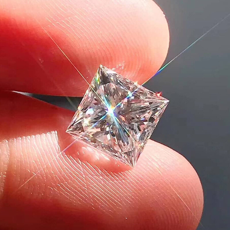 Алмазная ручка VVS Clear D Color Square натуральный Муассан алмаз принцесса квадратный Муассанит свободный камень аксессуары