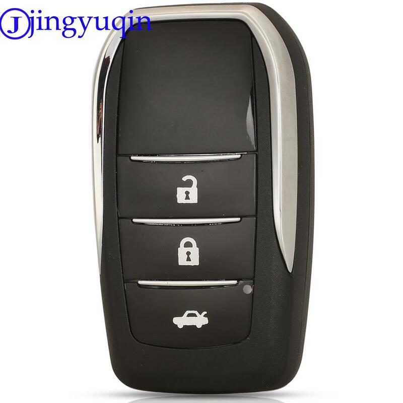 Jingyuqin-carcasa de llave de coche remota modificada para Toyota Yaris, Carina, Corolla, Avensis, llave plegable Flid, hoja Toy47